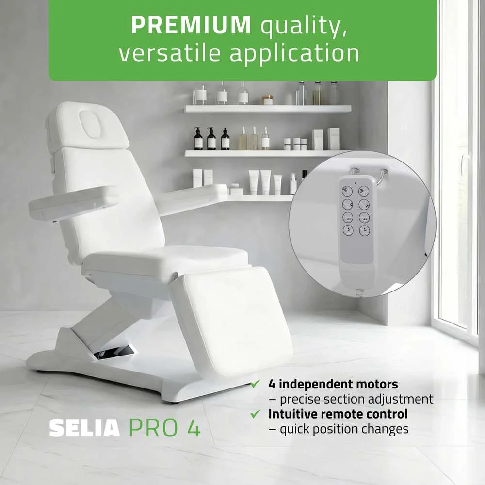 Habys Elektrinis kosmetologinis krėslas Selia PRO 4 Touch Core K301 Baltas