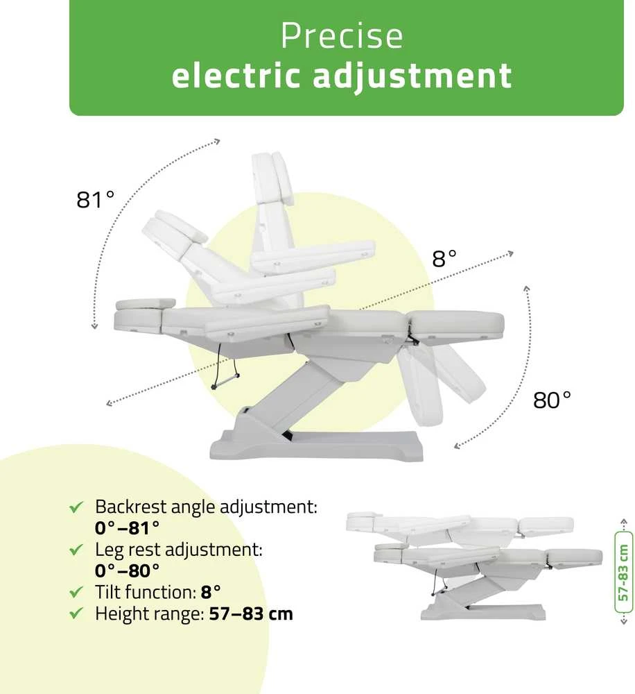 Habys Elektrinis kosmetologinis krėslas Selia PRO 4 Touch Core K329 Pilkas