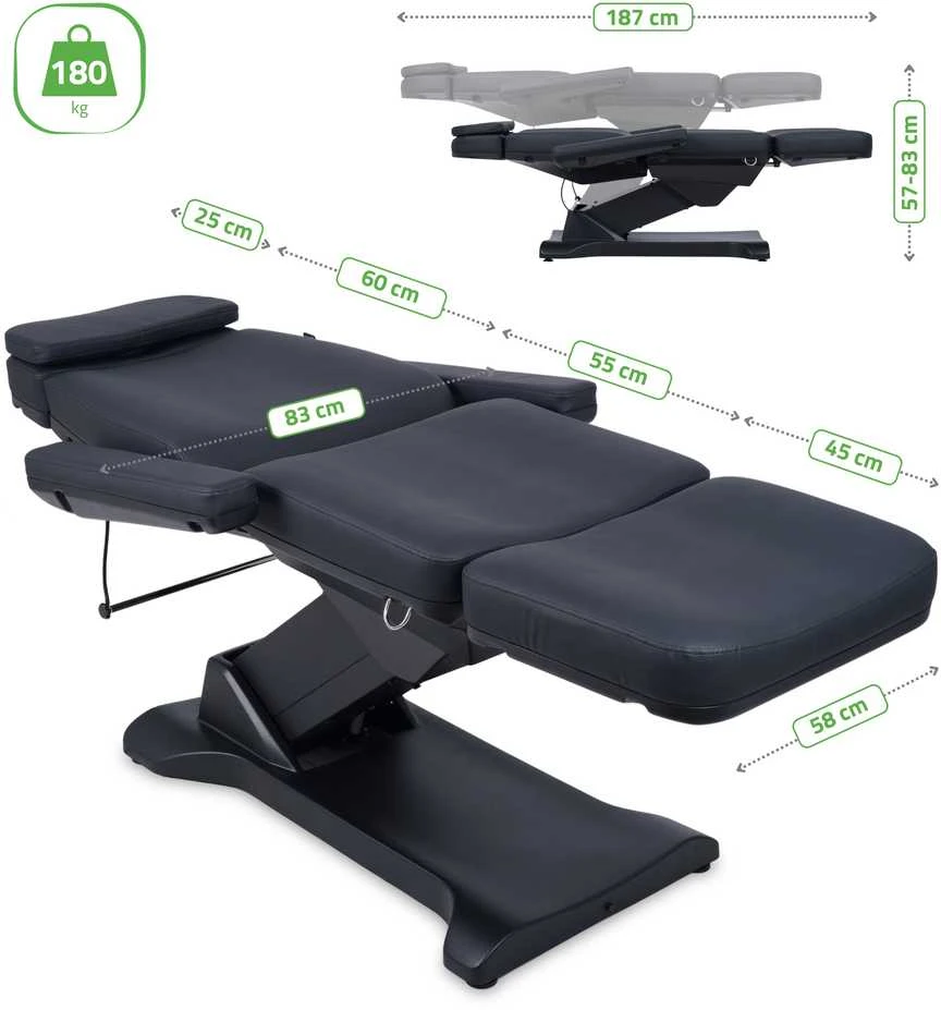 Habys Elektrinis kosmetologinis krėslas Selia PRO 4 Touch Core K315 Juodas
