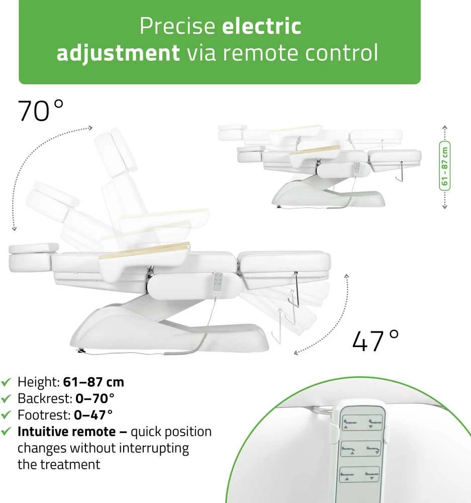 Habys Elektrinis kosmetologinis krėslas Leo PRO 4 Baltas