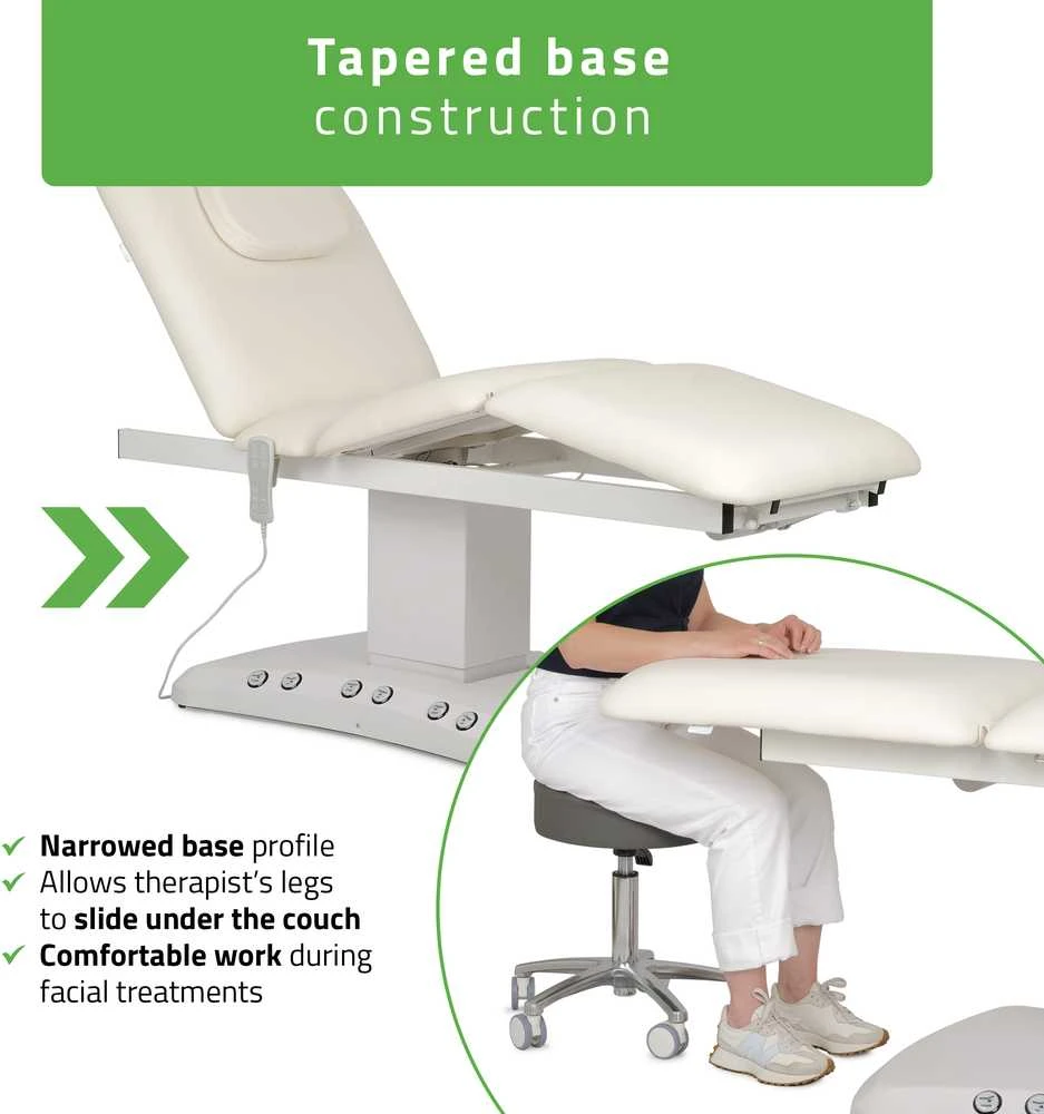 Habys Elektrinis masažo gultas Serenity ERGO 4 Satin Comfort su šildymu, baltas