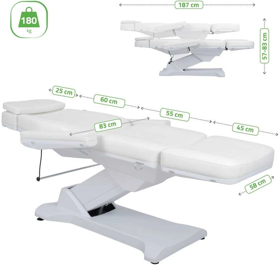 Habys Elektrinis kosmetologinis krėslas Selia PRO 4 Touch Core K301 Baltas
