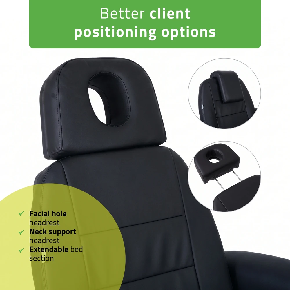 Habys Elektrinis kosmetologinis krėslas Velora PRO 4 Touch Core, juodas