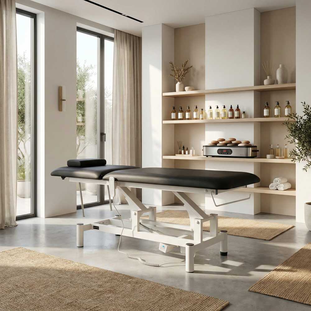 Habys Elektrinis kosmetologinis masažo stalas Optima Satin Comfort K715 Juodas