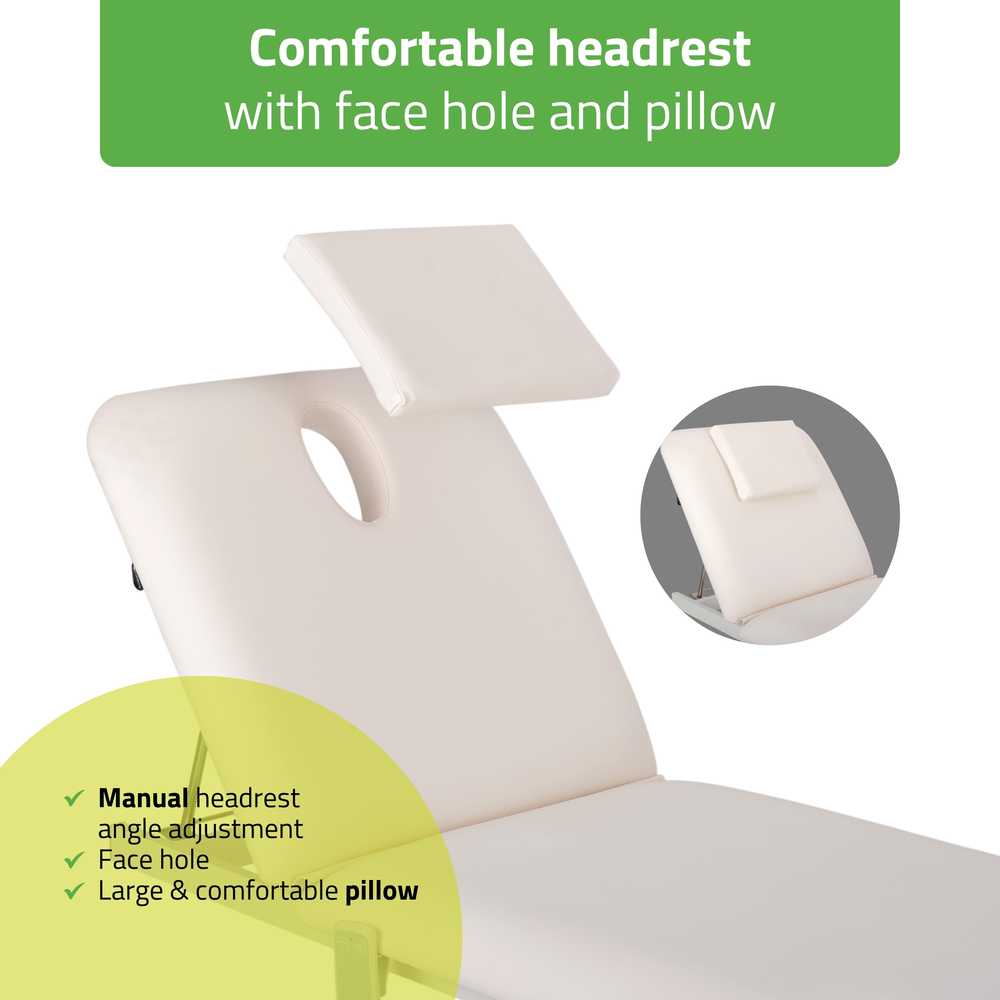 Habys Elektrinis kosmetologinis masažo stalas Optima Satin Comfort K701 Baltas