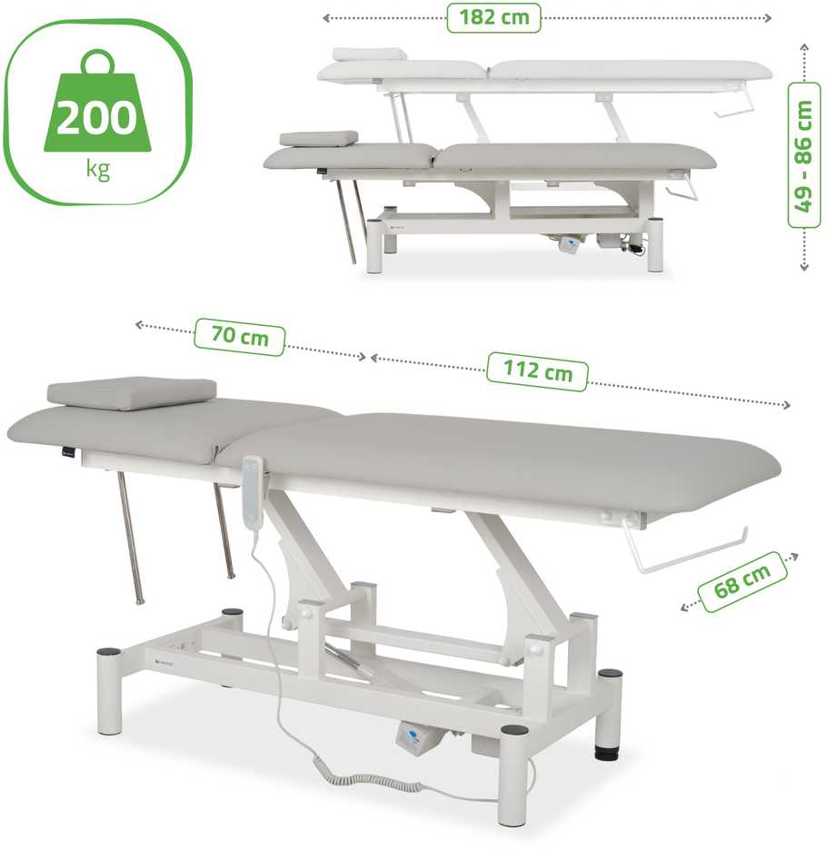 Habys Elektrinis kosmetologinis masažo stalas Optima Satin Comfort K729 Pilkas