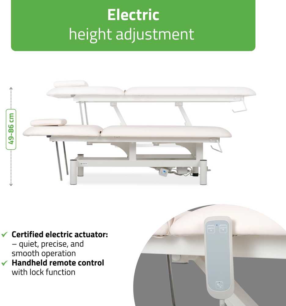 Habys Elektrinis kosmetologinis masažo stalas Optima Satin Comfort K701 Baltas