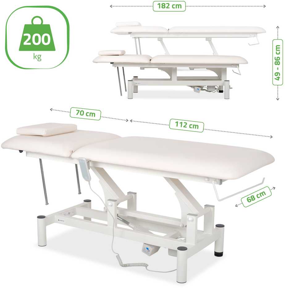 Habys Elektrinis kosmetologinis masažo stalas Optima Satin Comfort K701 Baltas