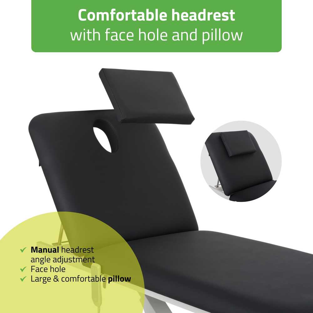 Habys Elektrinis kosmetologinis masažo stalas Optima Satin Comfort K715 Juodas