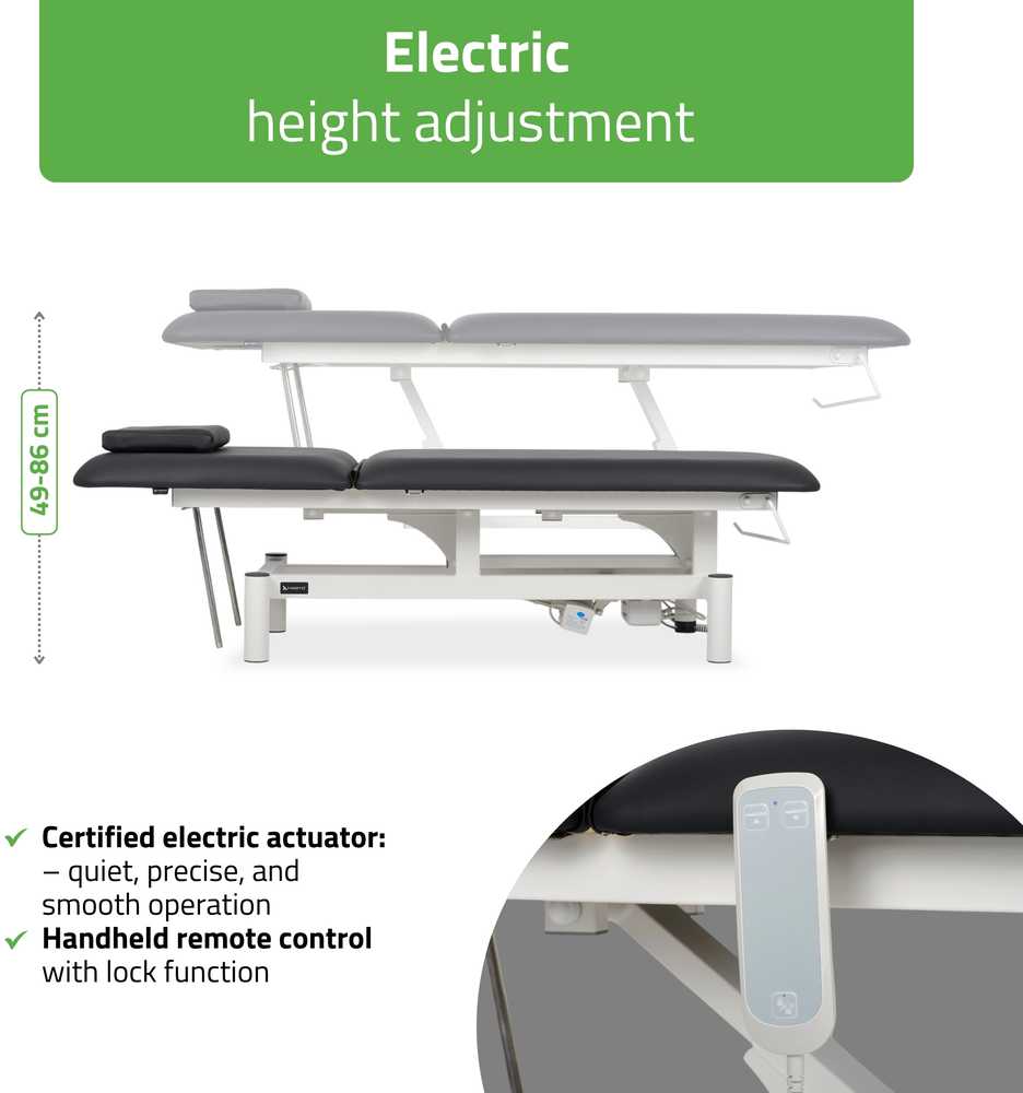 Habys Elektrinis kosmetologinis masažo stalas Optima Satin Comfort K715 Juodas
