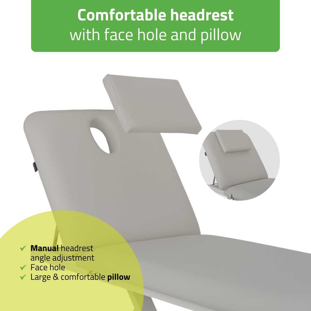 Habys Elektrinis kosmetologinis masažo stalas Optima Satin Comfort K729 Pilkas