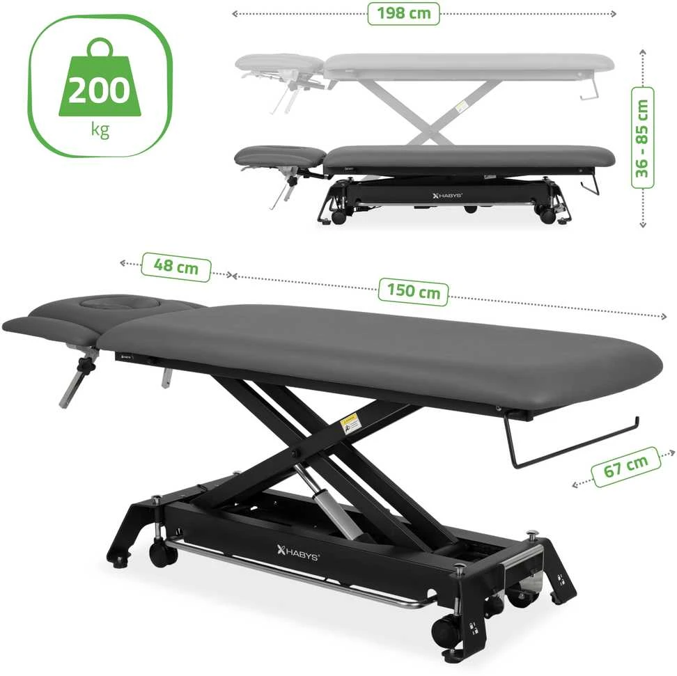 Habys Elektrinis kosmetologinis terapijos stalas Evero Cross X4 Ergo Satin Comfort K722 Pilkas