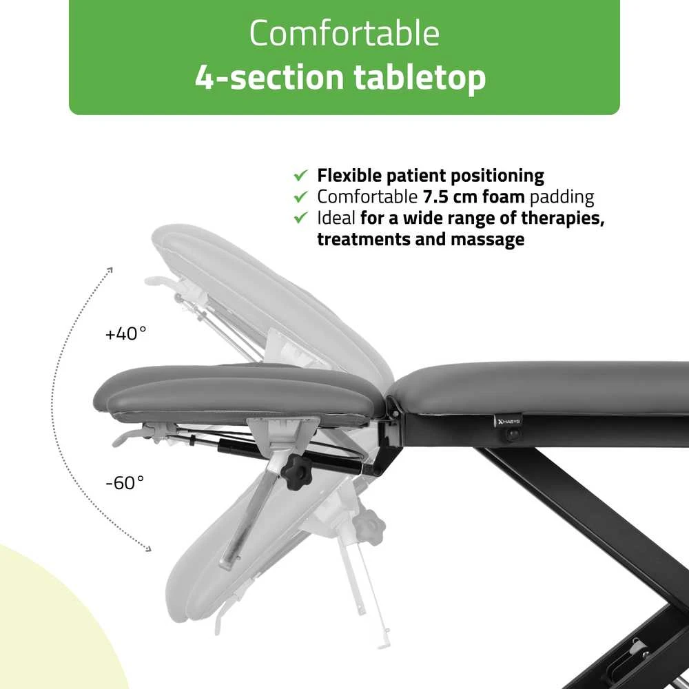 Habys Elektrinis kosmetologinis terapijos stalas Evero Cross X4 Ergo Satin Comfort K722 Pilkas
