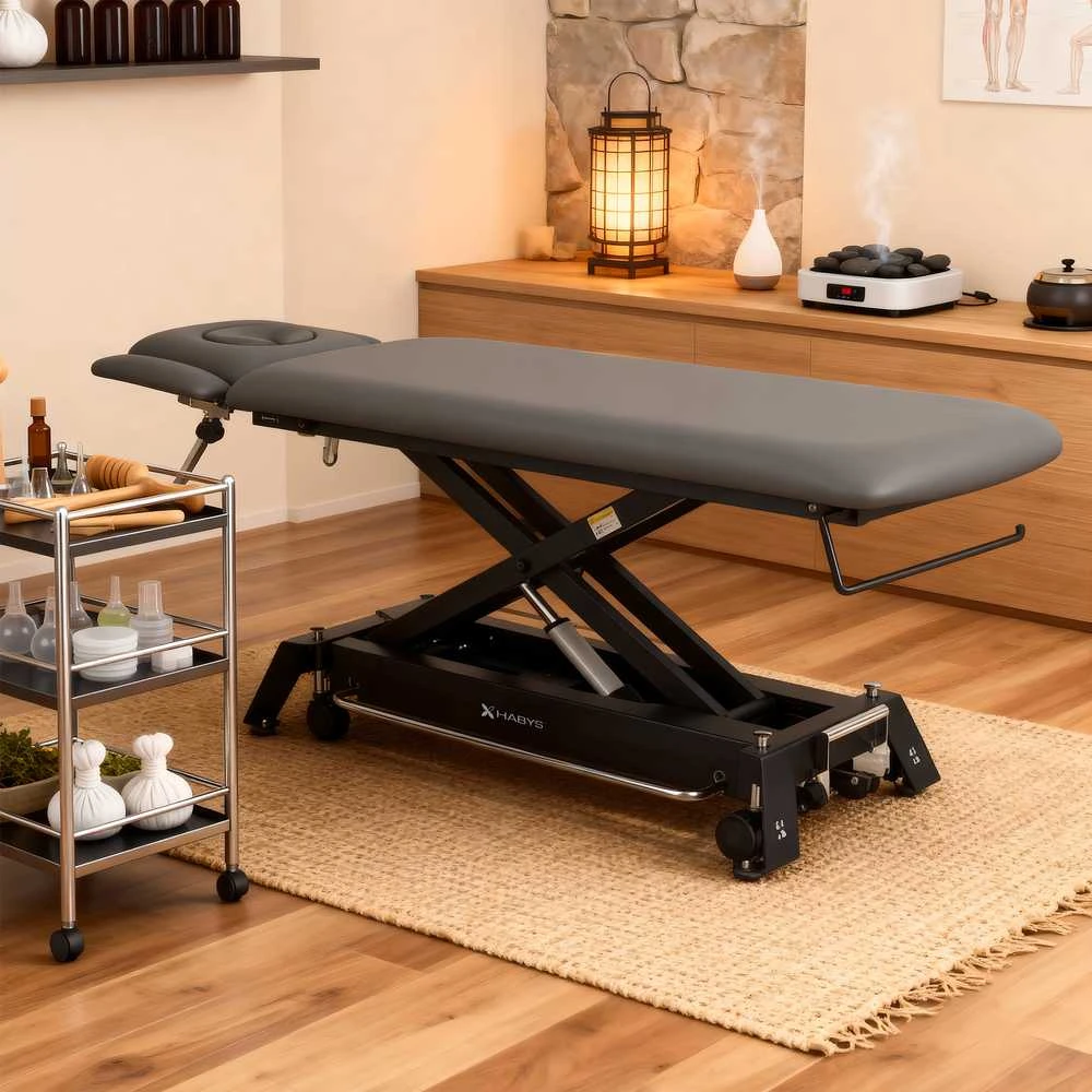 Habys Elektrinis kosmetologinis terapijos stalas Evero Cross X4 Ergo Satin Comfort K722 Pilkas