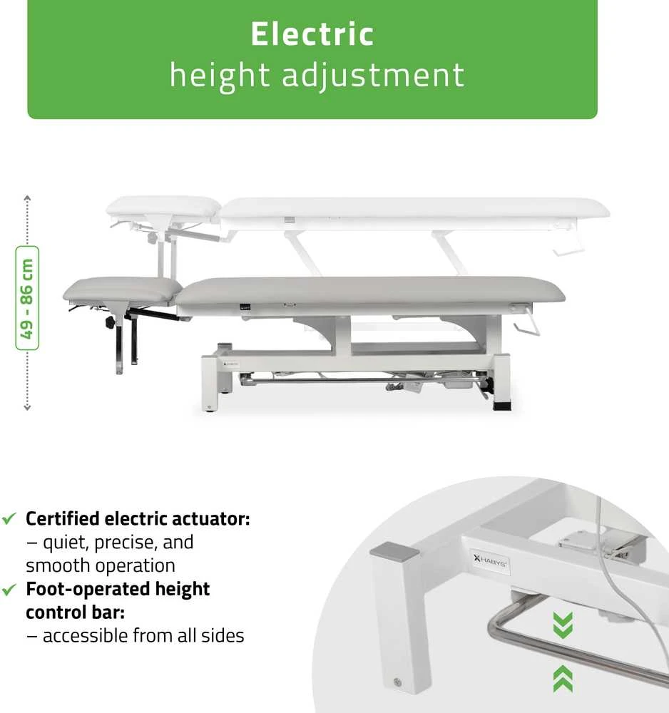 Habys Elektrinis masažo procedūrų stalas Fortis 4 ERGO light pilkas