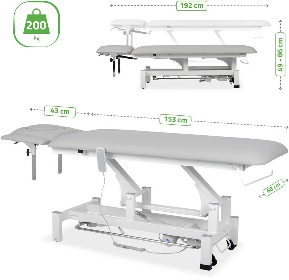 Habys Elektrinis masažo procedūrų stalas Fortis 4 ERGO light pilkas