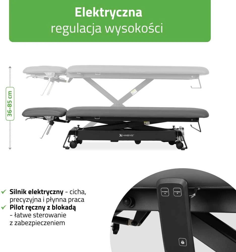Habys Elektrinis masažo procedūrų stalas Evero Cross X4 ERGO Pilkas