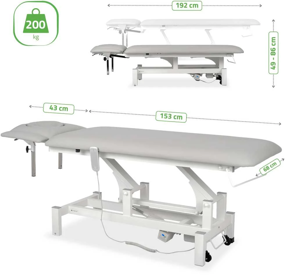 Habys Elektrinis masažo stalas Fortis 4 ERGO light pilkas