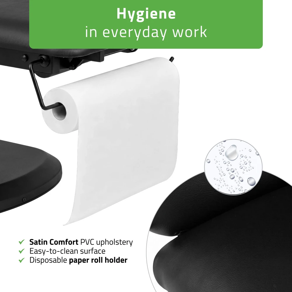 Habys Elektrinis masažo stalas Serenity ERGO 4 Satin Comfort su šildymu, juodas