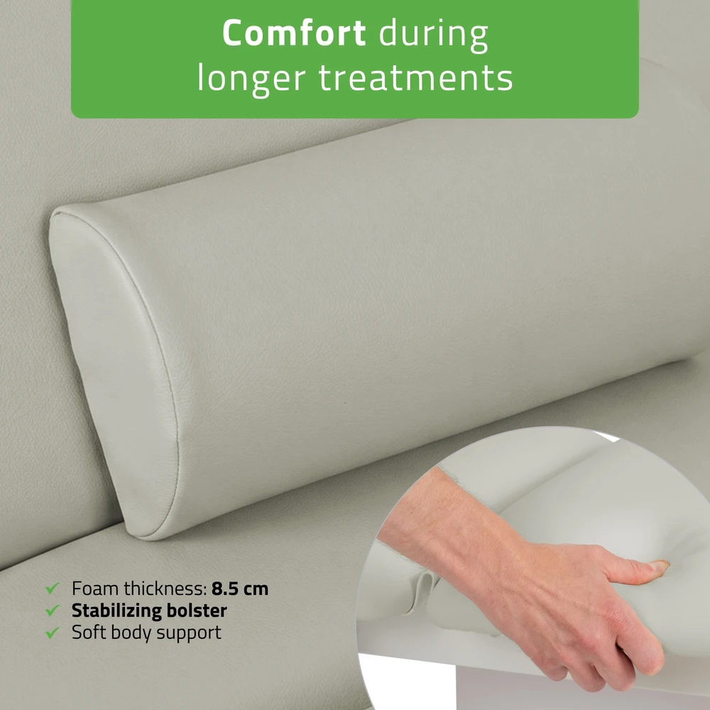 Habys Elektrinis masažo stalas Serenity ERGO 4 Satin Comfort su šildymu, pilkas