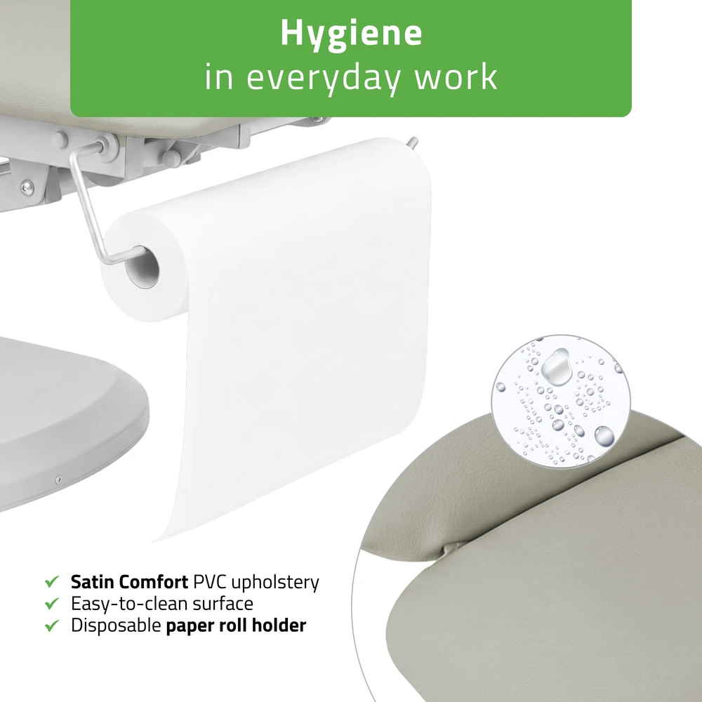 Habys Elektrinis masažo stalas Serenity ERGO 4 Satin Comfort su šildymu, pilkas