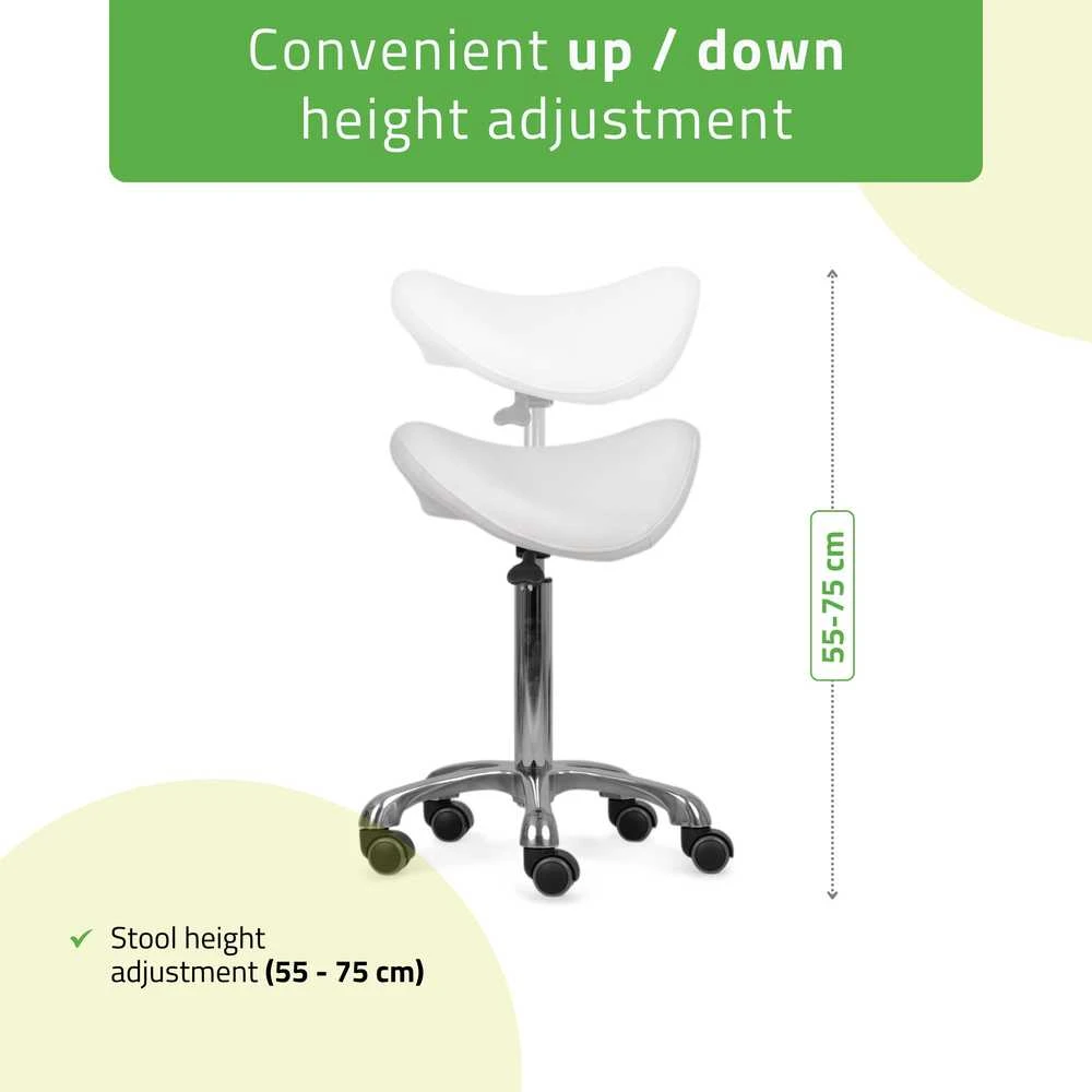 Habys Kosmetologinė meistro kėdutė Alma So Skin K401 baltas