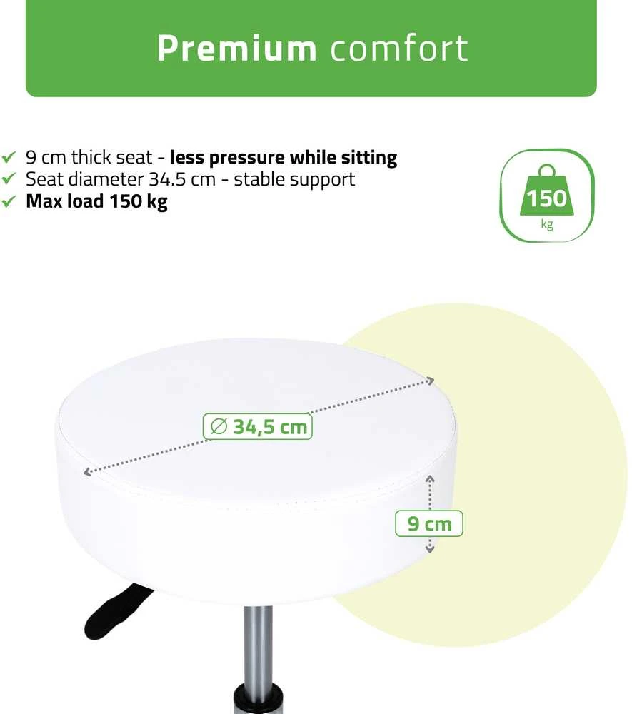 Habys Kosmetologinė meistro kėdutė Mobi Comfy Base baltas