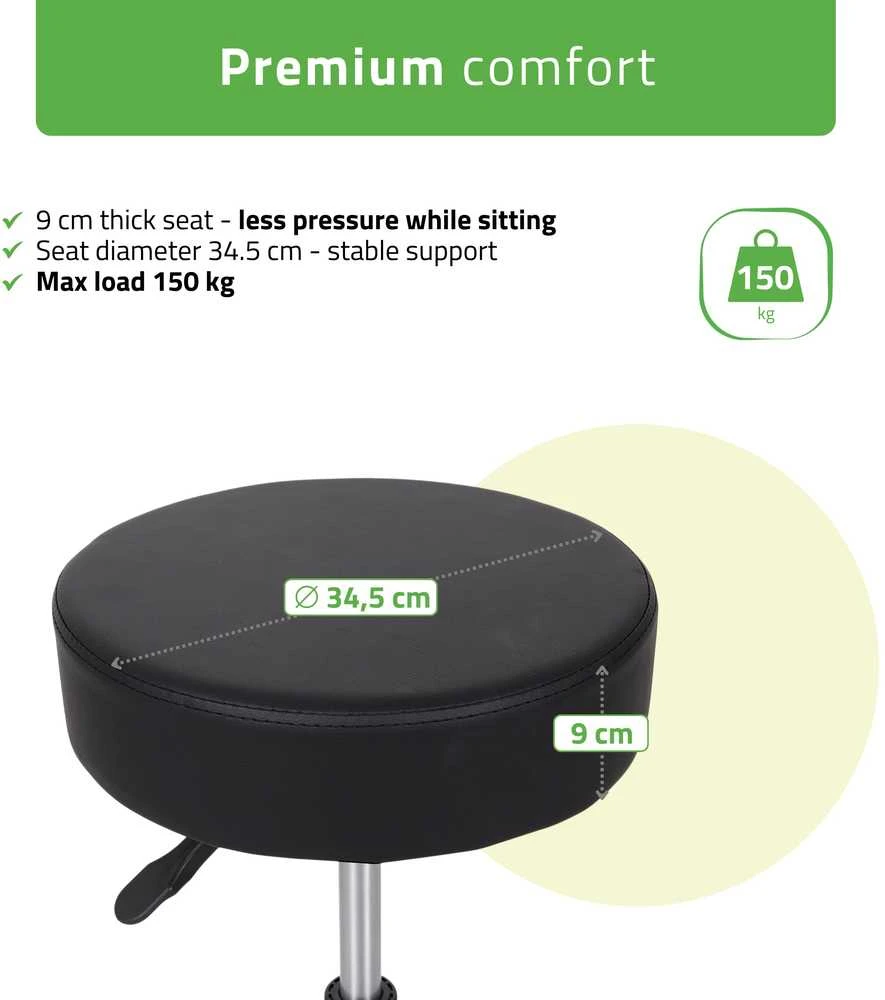 Habys Kosmetologinė meistro kėdutė Timo Comfy Base juodas