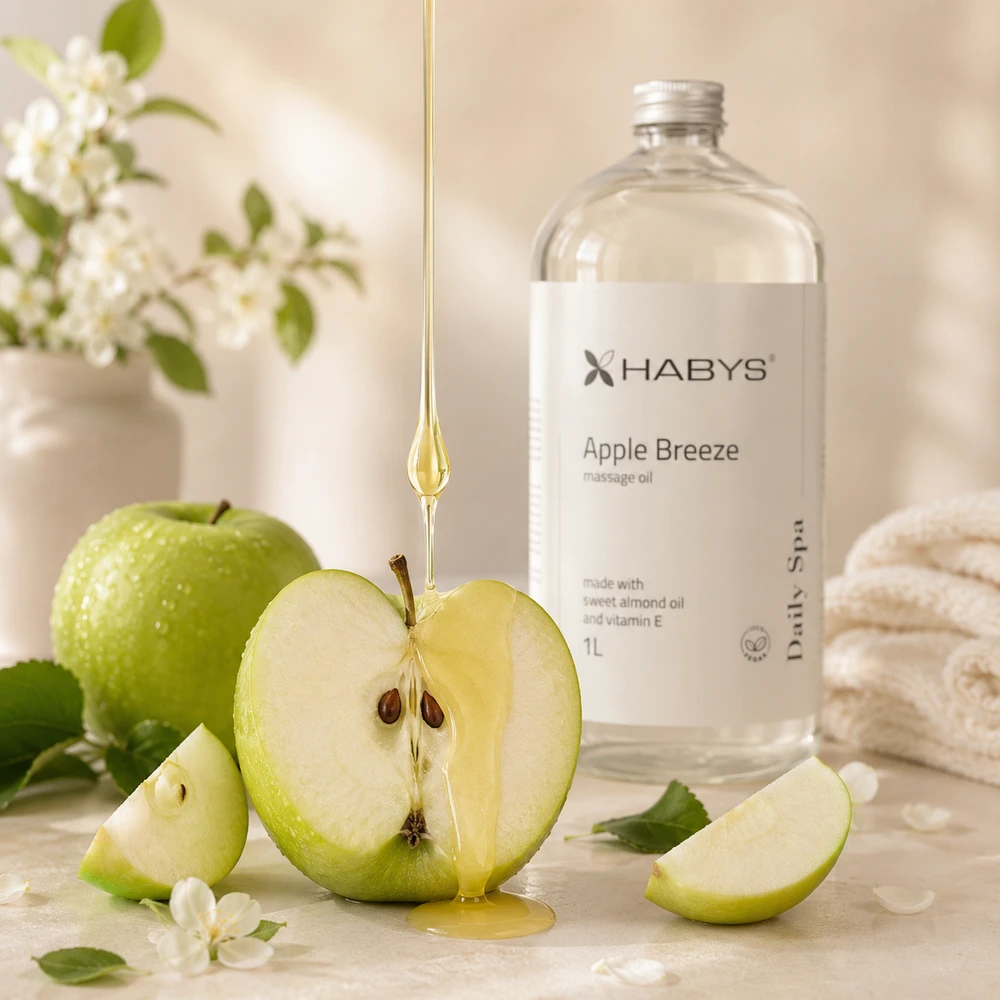Habys Masažo aliejus Daily Spa Apple Breeze, 1000 ml