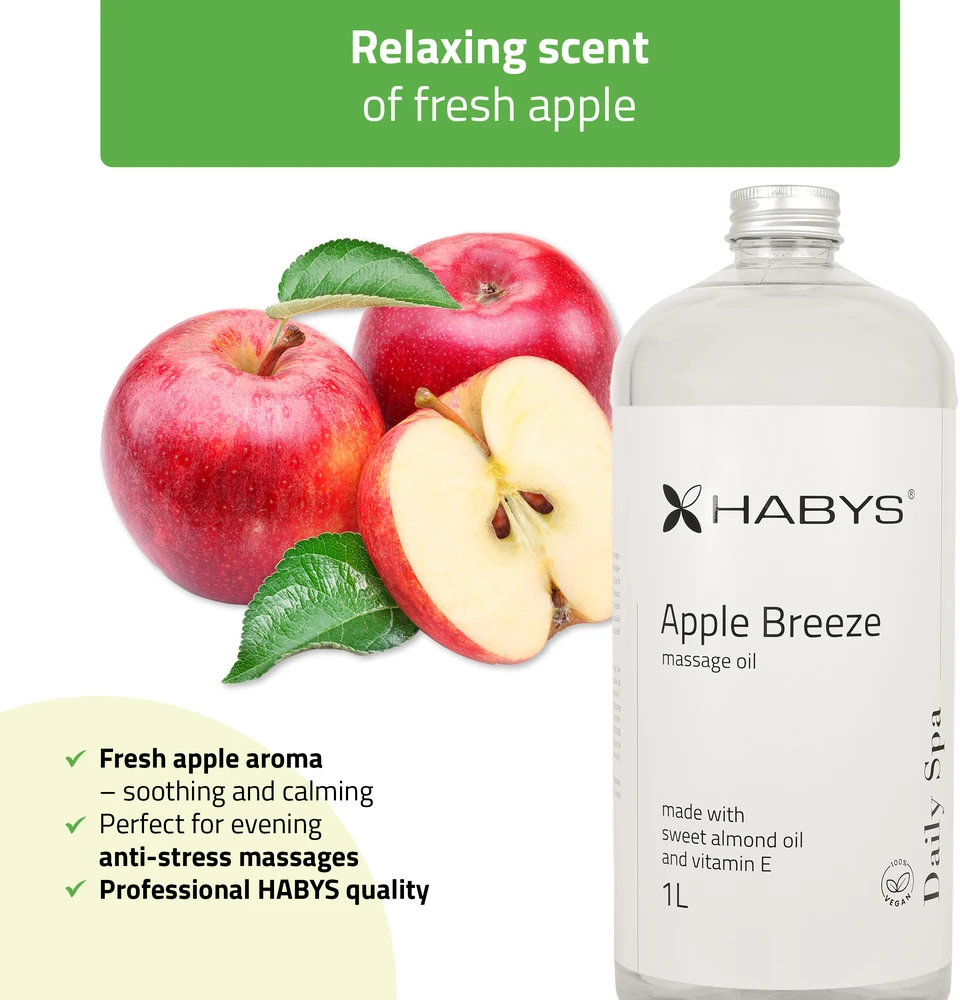 Habys Masažo aliejus Daily Spa Apple Breeze, 1000 ml