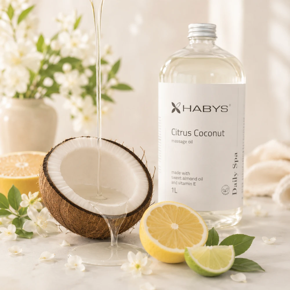 Habys Masažo aliejus Daily Spa Citrus Coconut, 1000 ml