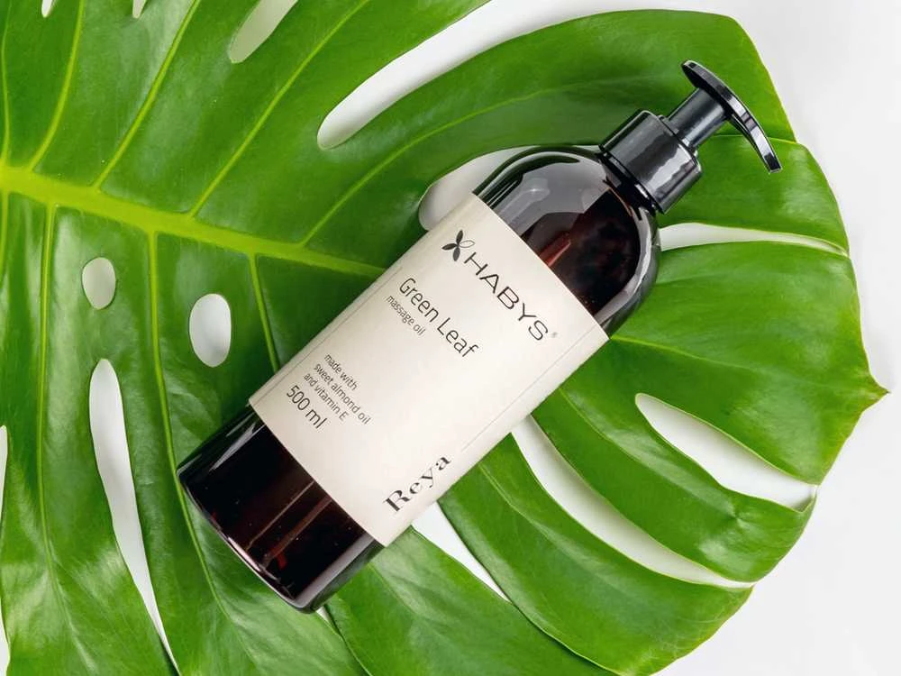 Habys Masažo aliejus su žaliąja arbata, 500 ml