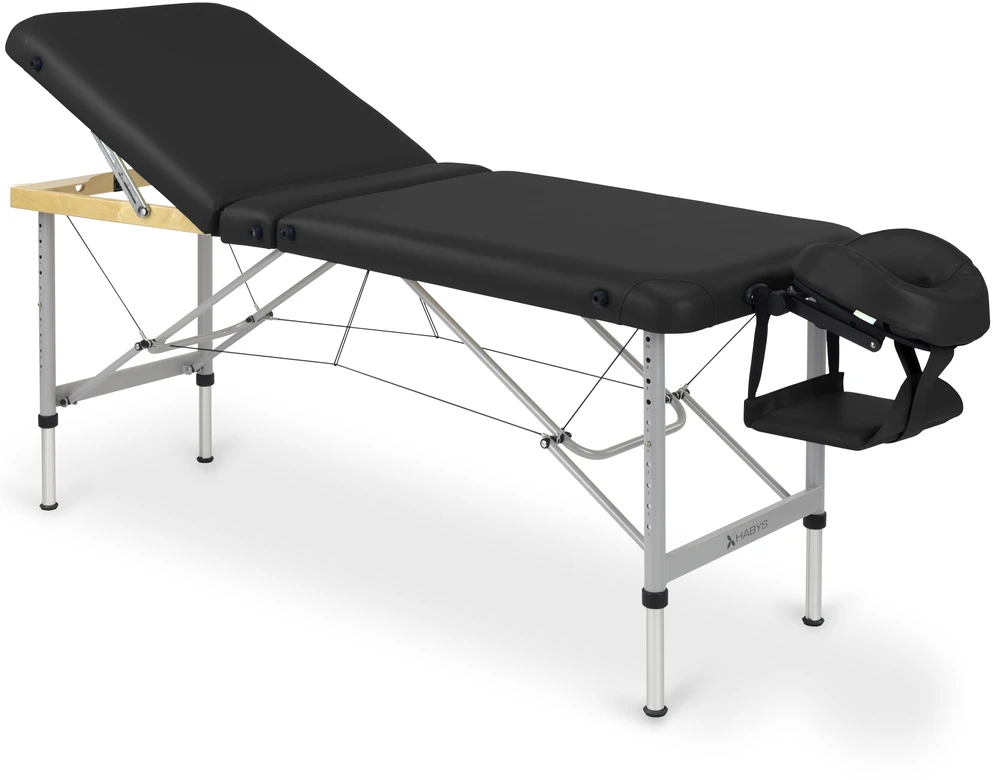 Habys Masažo stalas Aero Plus Alu 60 Vinyl Flex K015, juodas