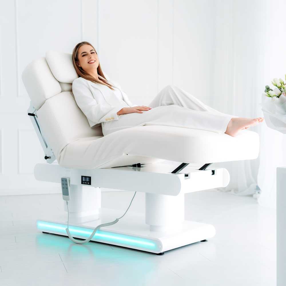 Habys Prabangus kosmetologinis gultas Eterna Gentle Flex baltas, 4 varikliai