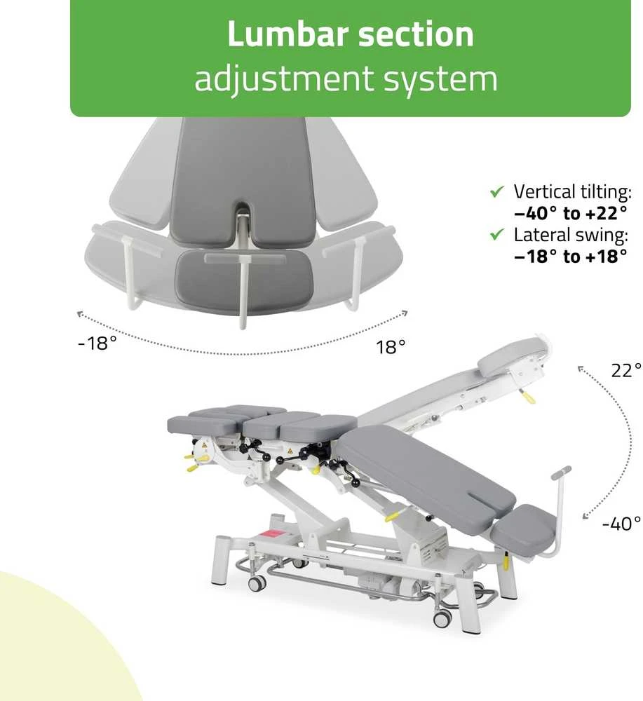 Habys Stacionarus terapinis stalas Upright Chiro Z7, pilkas