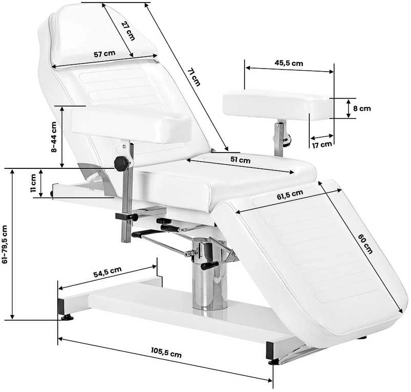 Activeshop Hidraulinis kosmetologinis krėslas Sillon A 210DH baltas