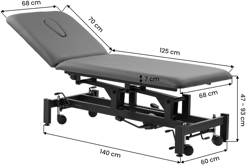 Activeshop Hidraulinis masažo ir fizioterapijos stalas Balance Solidum 5, pilkas