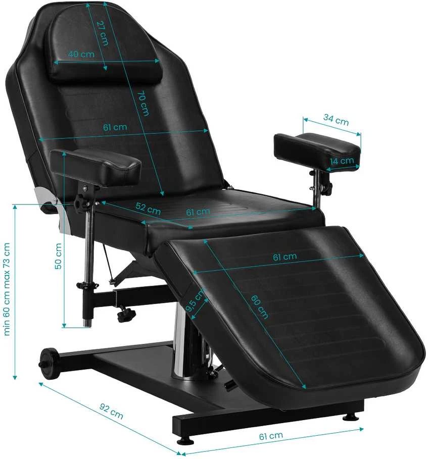 Activeshop Hidraulinė tatuiruočių kėdė Pro Ink 322F juoda
