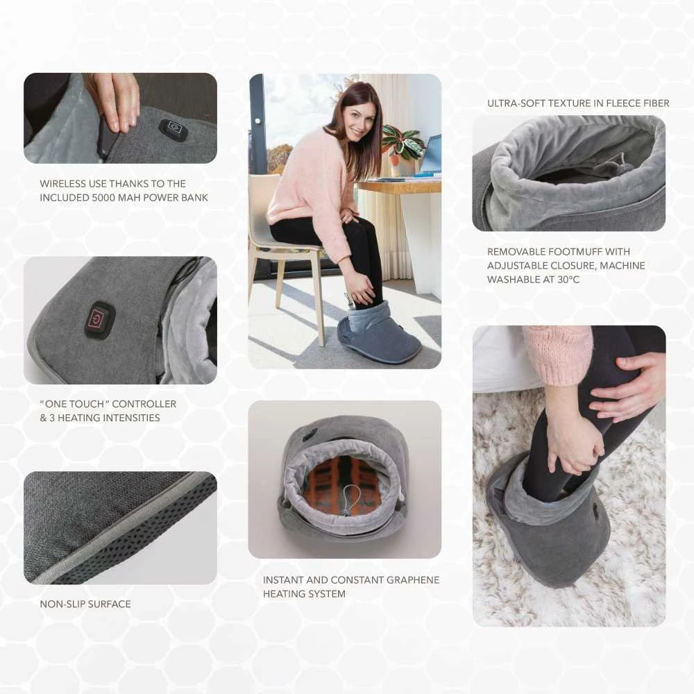 Įkraunamas elektrinis kojų šildytuvas Lanaform Graphene Foot Warmer