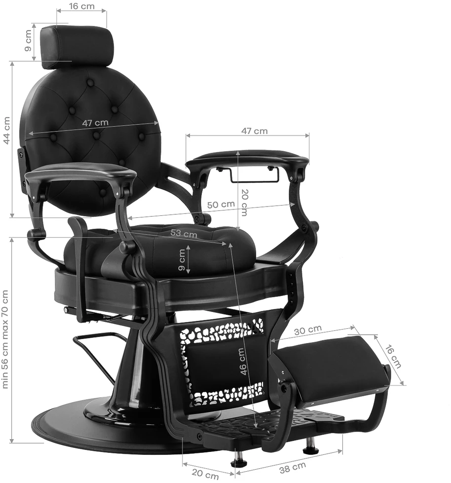Activeshop Barberio kėdė kirpykloms Gabbiano Niccolo juoda