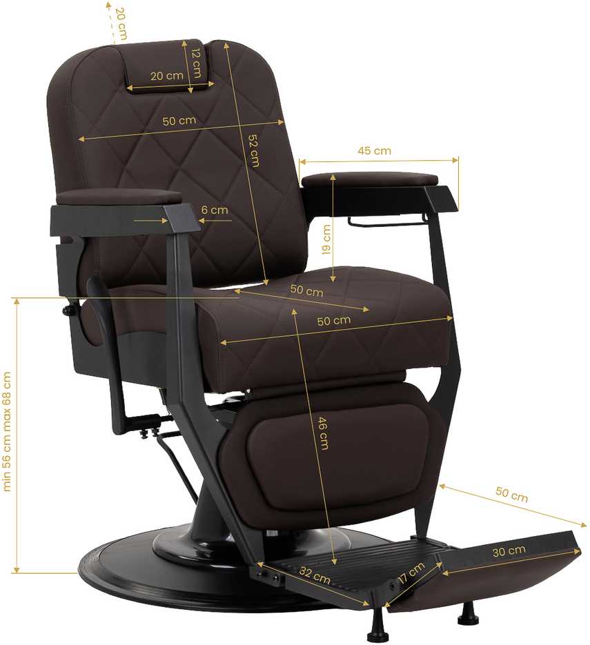 Activeshop Kirpyklos kėdė Gabbiano Barber Chair Bruno With Juodas, Brown
