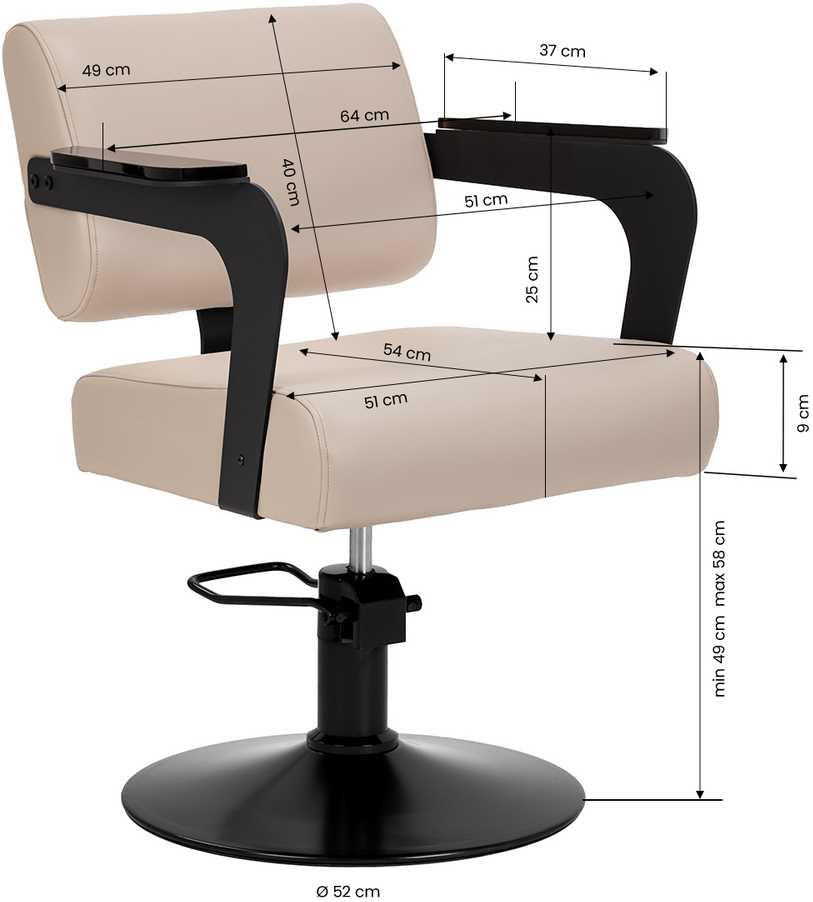 Activeshop Kirpyklos kėdė Hair System Jet Latte rusvai gelsvas