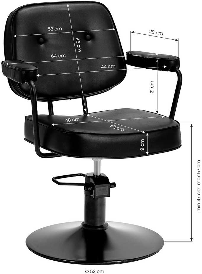 Activeshop Kirpėjo kėdė Hair System Tru Noir juoda