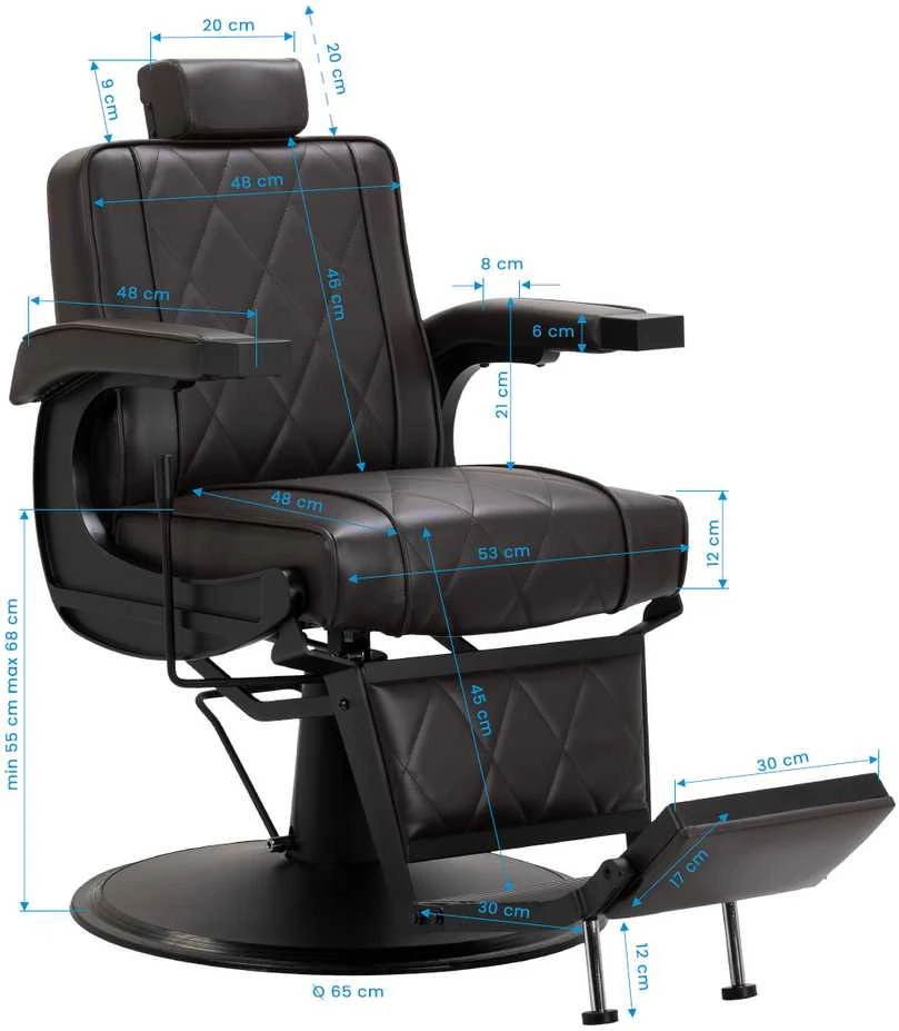 Activeshop Kirpyklos barberio kėdė Hair System BM88066B ruda su juodu pagrindu