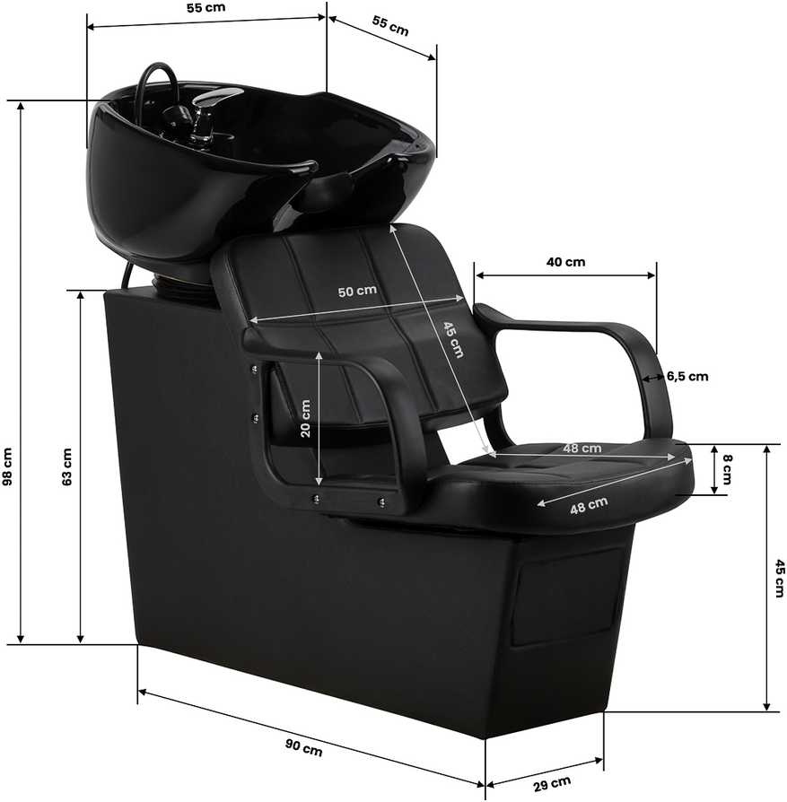 Activeshop Kirpyklos plautuvė Hair System Komodo juodas