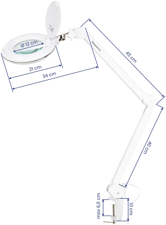 Activeshop Kosmetologinė LED lempa su lupa Elegante 6031 3D, balta
