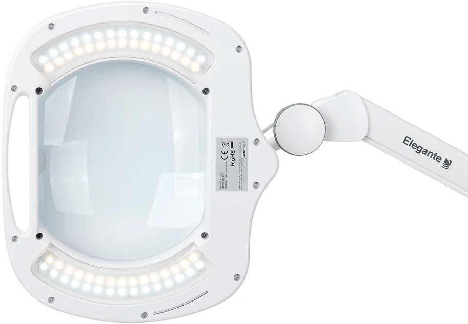 Activeshop Kosmetologinė LED lempa su lupa ir stalviršio spaustuvu Elegante 6030 3D, balta