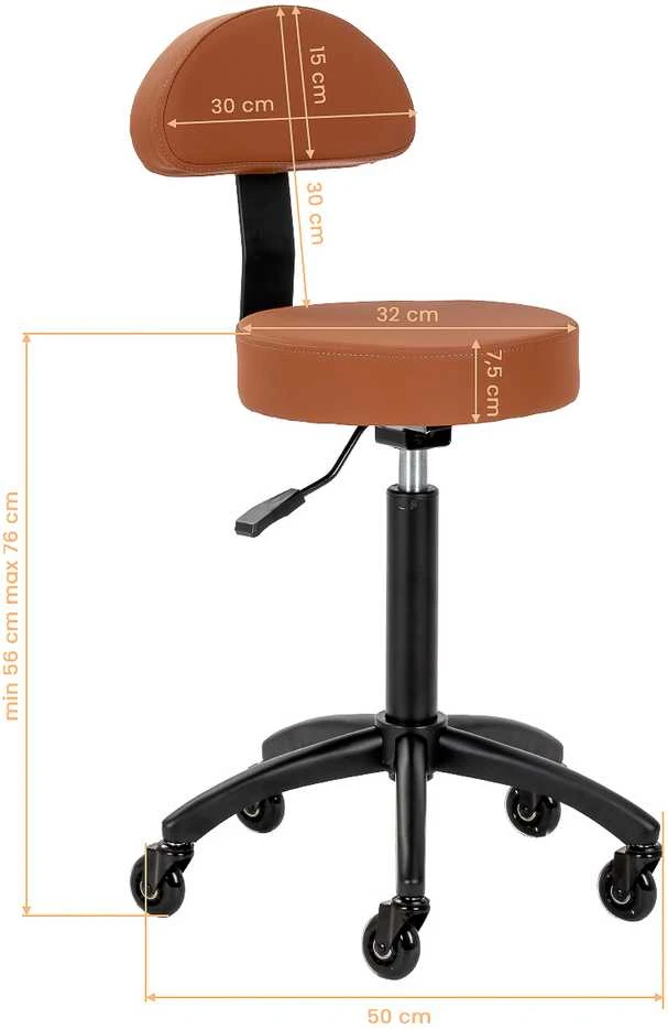 Activeshop Kosmetologinė meistro kėdutė Gabbiano D026 Brown