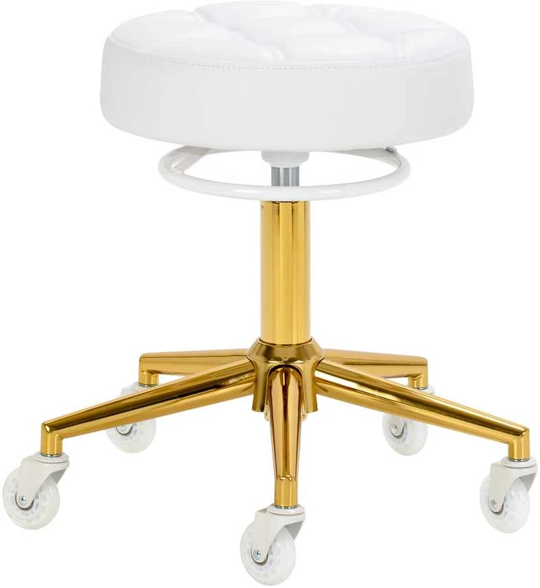 Activeshop Kosmetologinė meistro kėdutė Gabbiano D054G Gold and Baltas