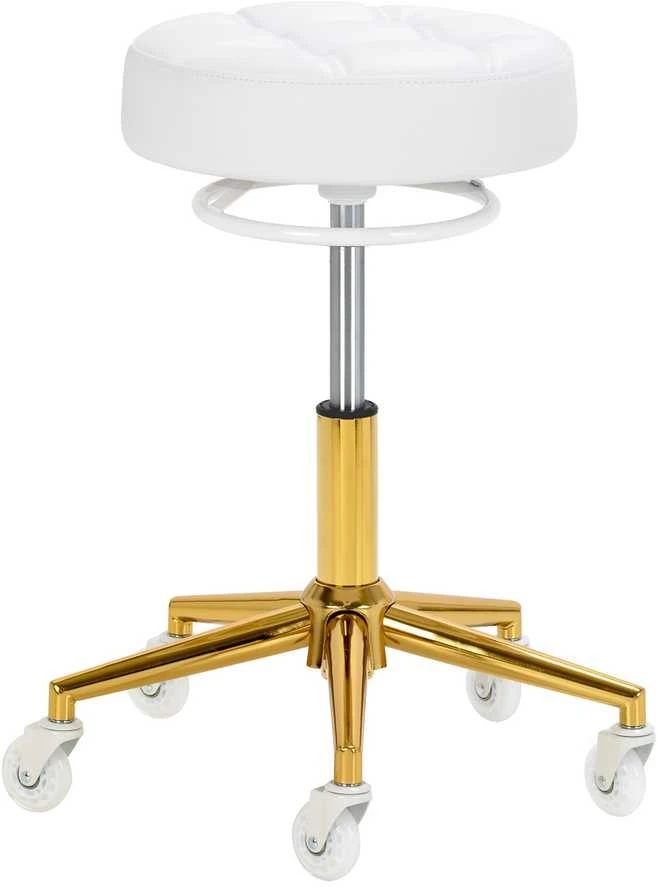 Activeshop Kosmetologinė meistro kėdutė Gabbiano D054G Gold and Baltas